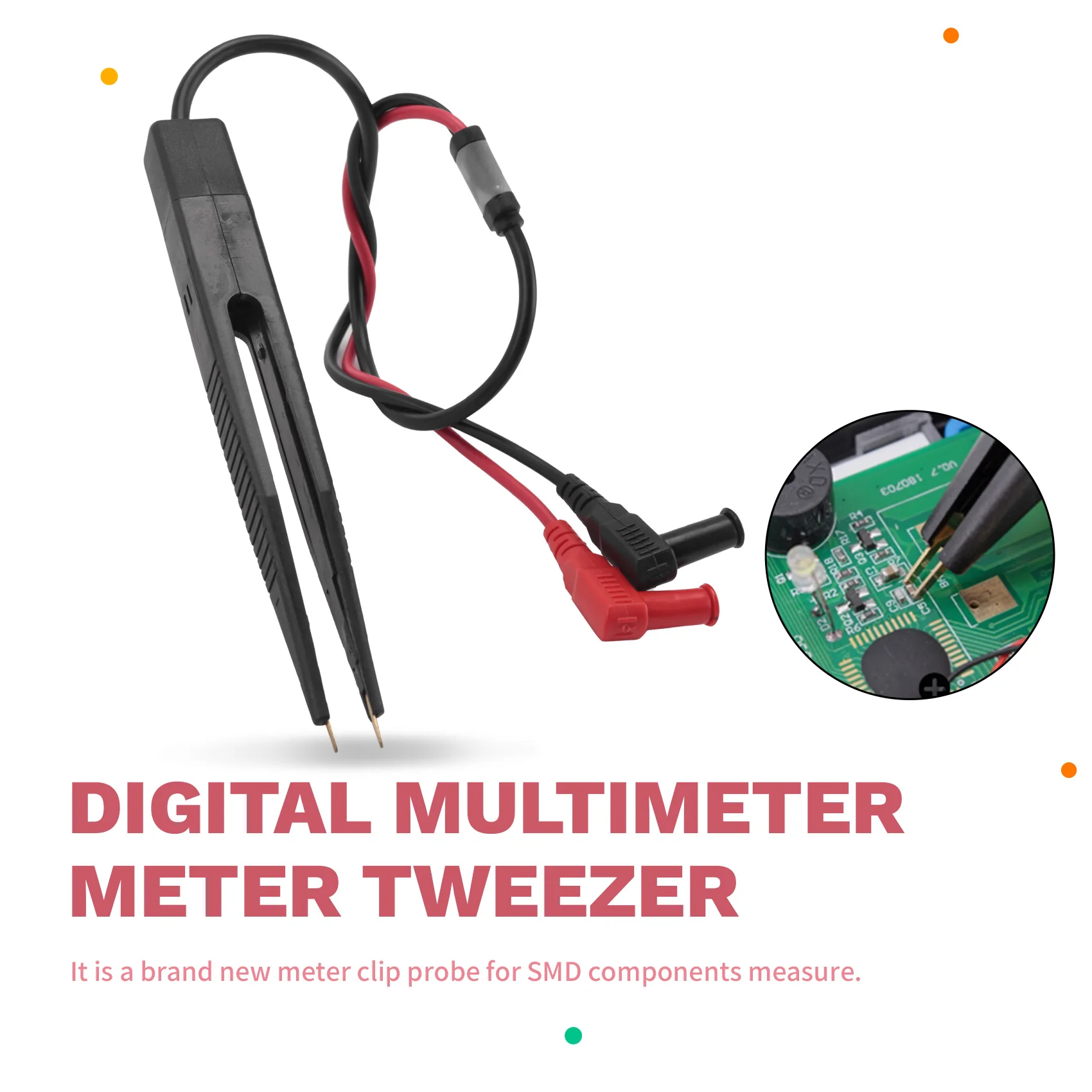 B62B SMD SMT Chip Test Clip Multimeter Probe Tweezers for Capacitance Inductance Resistor Measurement