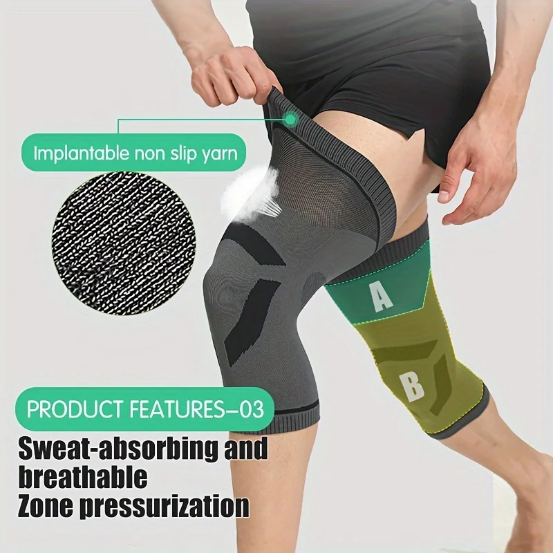 2PCS Knee Brace Elastic Breathable Compression Knee Support Sleeve for Sports Basketball Running Cycling Gym  Prevent Arthritis