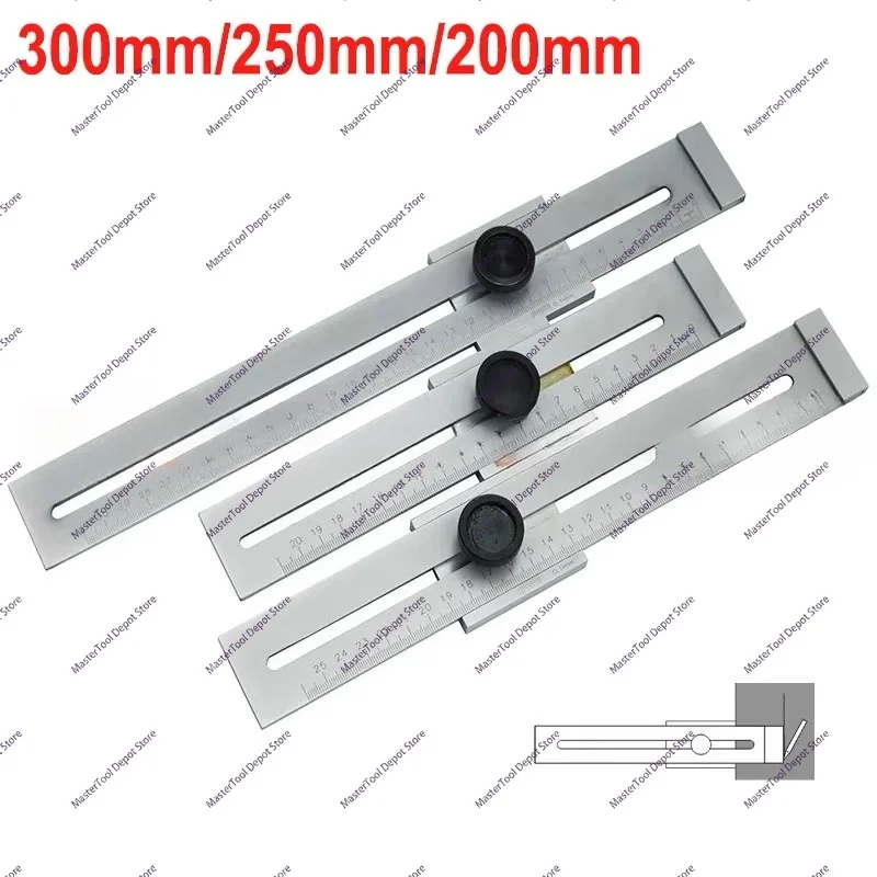 Carbon Steel Sliding Ruler Woodworking High-precision Ruler Measuring Tool Marking Marker