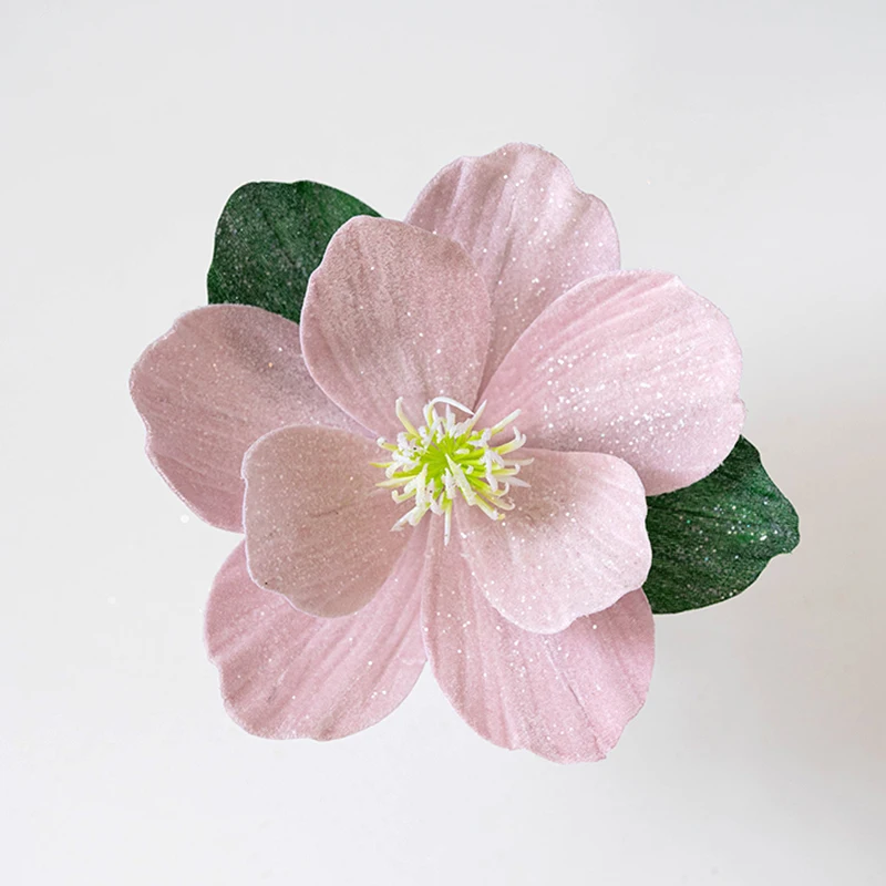 25 سنتيمتر زهرة عيد الميلاد الاصطناعية لامعة المخملية عيد الميلاد البونسيتة جميلة اليدوية عيد الميلاد زهرة اللوتس 2026 السنة الجديدة #4
