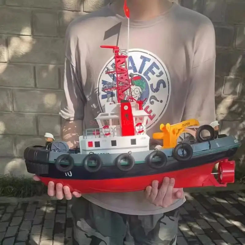 New Rc Ship 2.4g Rescue Simulation Fire Rescue Water Spray Remote Control Speedboat Model Boat Kids Man Outdoor Toy Cool Gift