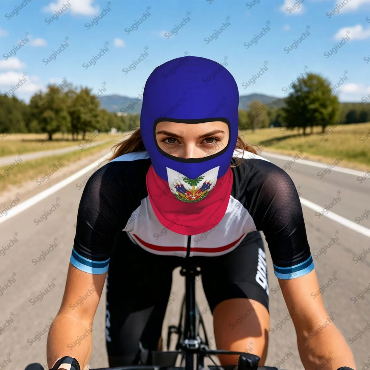 Haiti Cycling Balaclava Full Face Ski Cover sun protective scarf Windproof Breathable Anti-UV Motorcycle Helmet Liner view 6