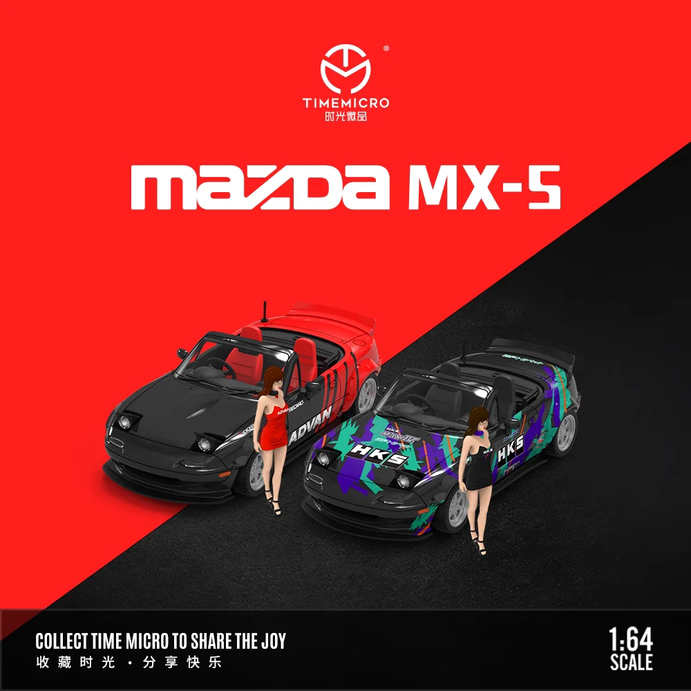 

*Pre-order**TIME MICRO1:64 MX5-ADVAN-HKS Painting Alloy Car Model Model Car Collection& Display& Gift ﻿