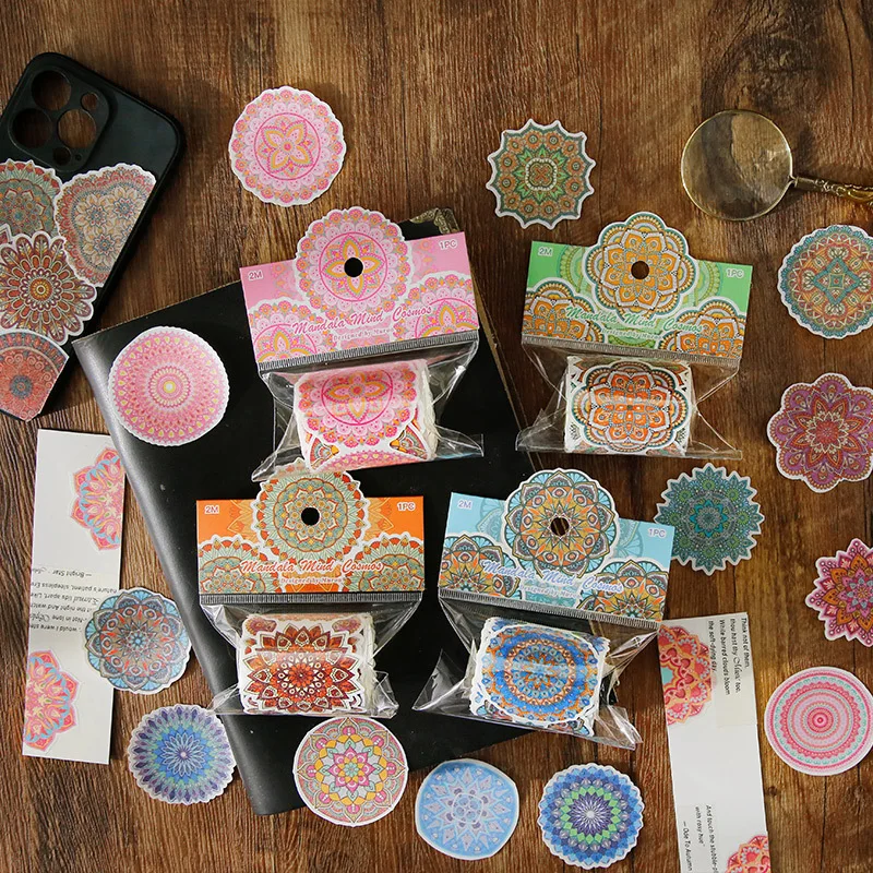 1 pçs diy decoração fitas adesivas japonês a busca do reino do mandala washi fitas mascaramento adesivos papelaria