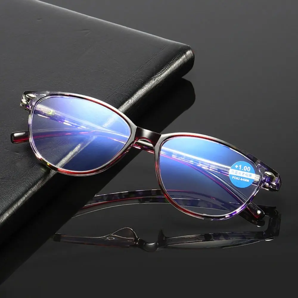 Vintage Square Anti Blue Light Reading Glasses Men Women Portable Print Flower Presbyopic Eyeglasses Retro  Hyperopia Eyewear