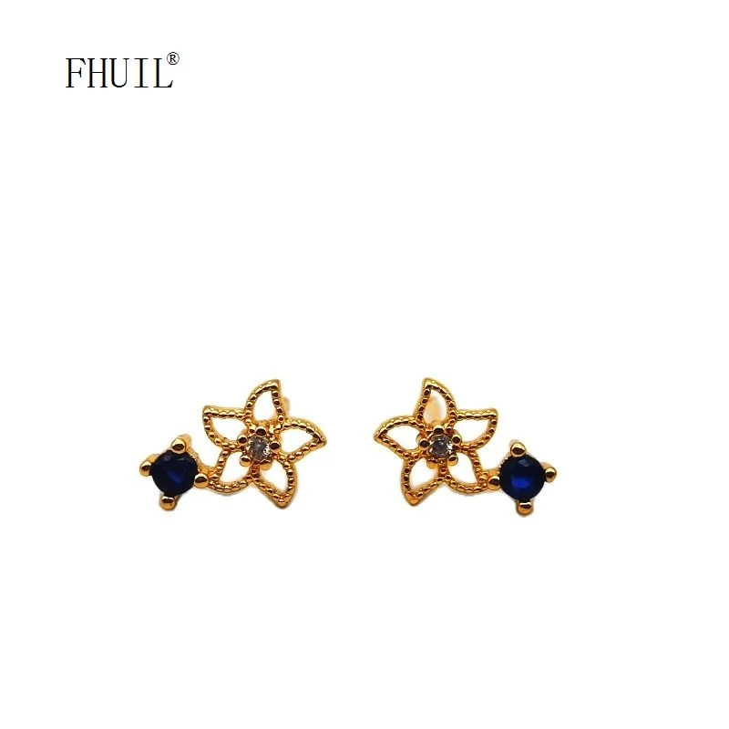 

Romantic Fashion Jewelry Cute Stud Earrings For Women Man Girl Gold Plated Zircon S925 Silver Needles New Arrival