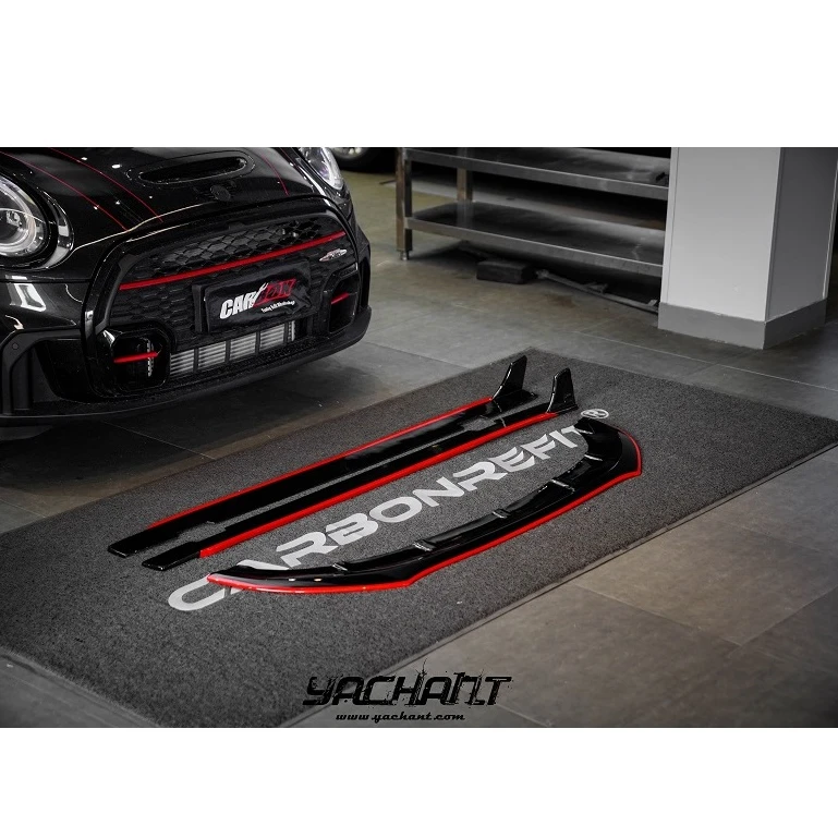 

Fiber Glass Black Paint Front Lip Splitter Fit For 2022 BMW MINI F56 JCW Front Lip and Side skirts Bodykit