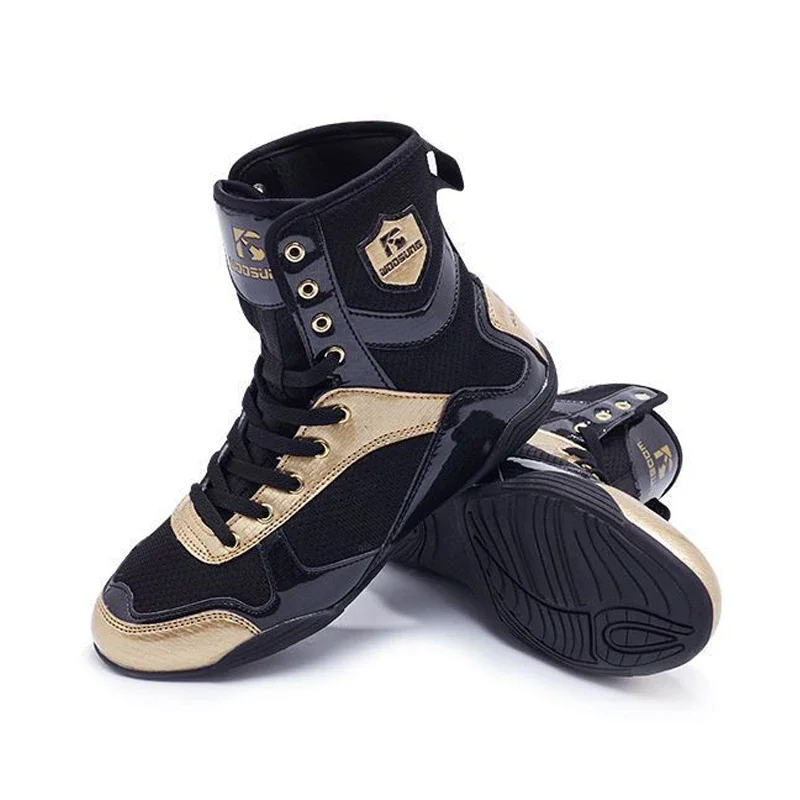 

Professional Boxing Wrestling Shoes Rubber Outsole Breathable Combat Sneakers High Top Training Fighting Boots Plus Size 34-47