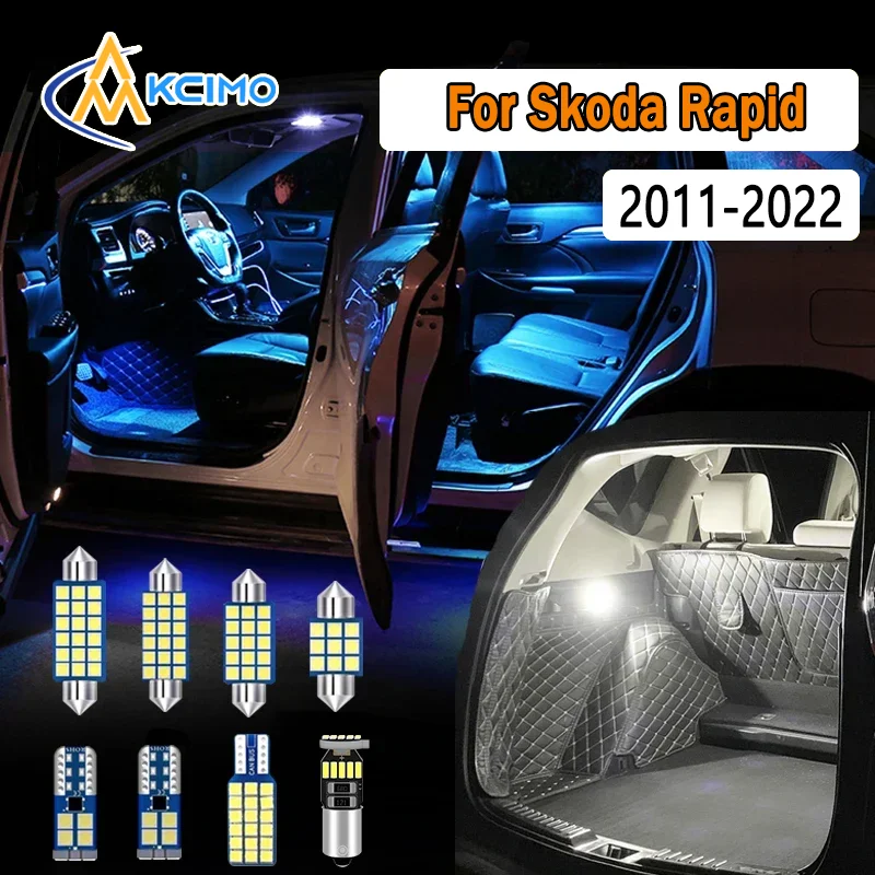 

For Skoda Rapid 2011- 2022 LED Interior Signal Lights Kit - Super Bright Door Footwell Ambient Lighting