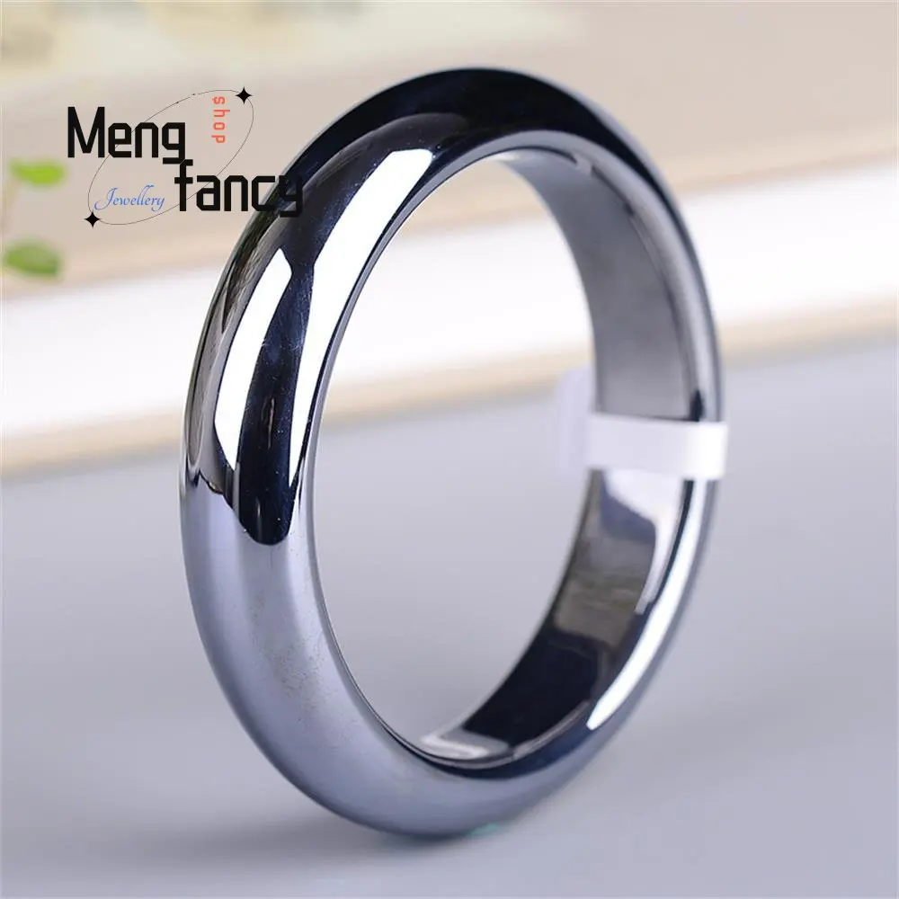 

Terahertz Wave Polycrystalline Silica Ore Terasilite with Magnetic Stone Bangle Exquisite Natural Fashion Jewelry Holiday Gifts