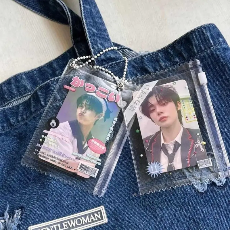 Bolsa coreana brillante transparente para caramelos, soporte para insignias de 3 pulgadas, cubierta protectora para tarjetas de fotos de ídolos, película protectora para tarjetas de juego, bolsa de exhibición para insignias