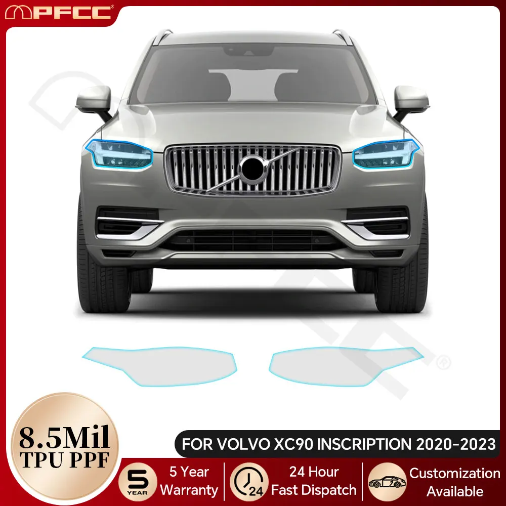 

For Volvo XC90 INSCRIPTION T5 T6 B5 B6 2020-2023 Headlight Rearview TPU Paint Protective Film Pre-cut PPF Clear Bra Anti-scratch