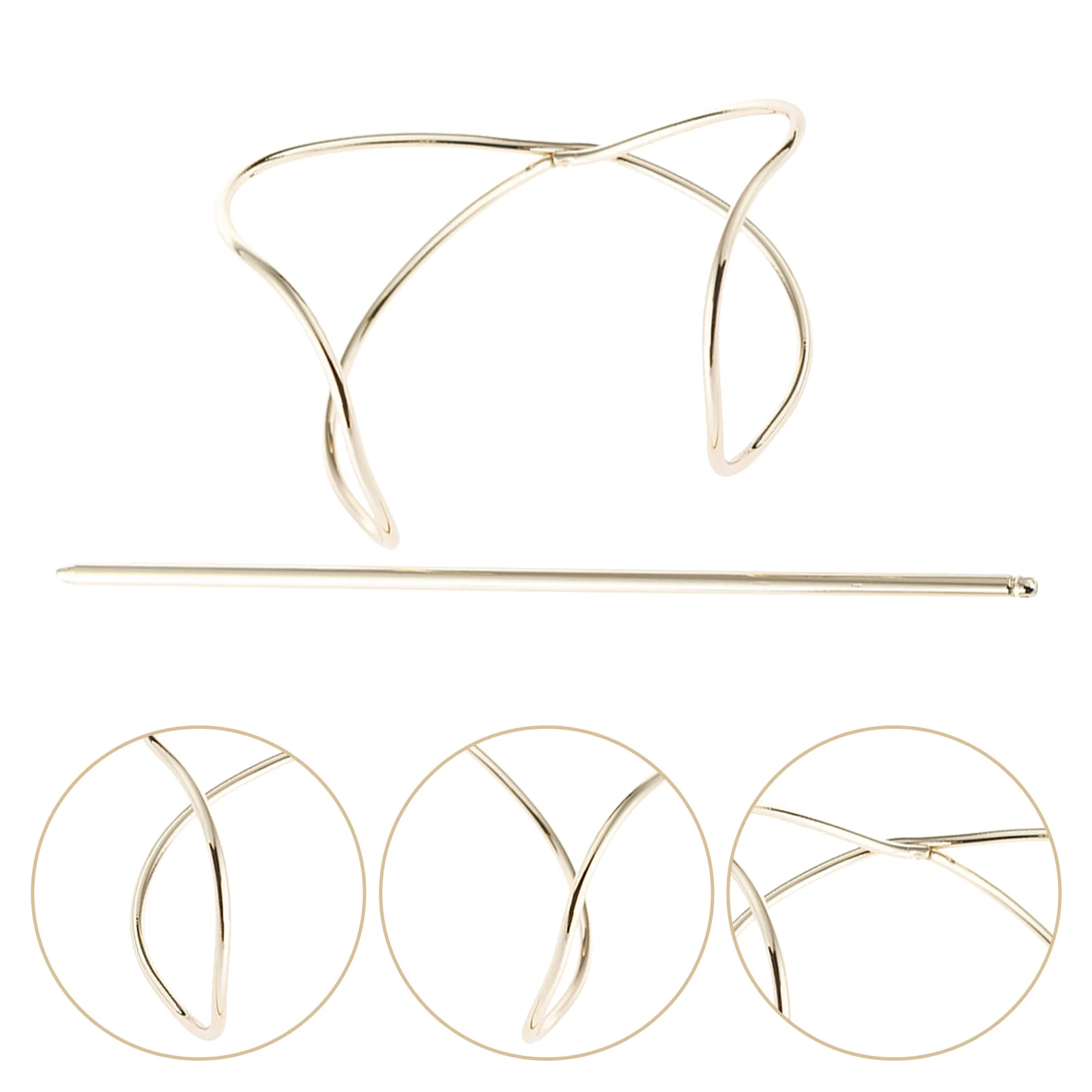 

2Pcs Vintage Metal Hairpins Hair Bun Holder Gold Slide Stick Secure Updo Hair Accessories Women Chinese Headpiece