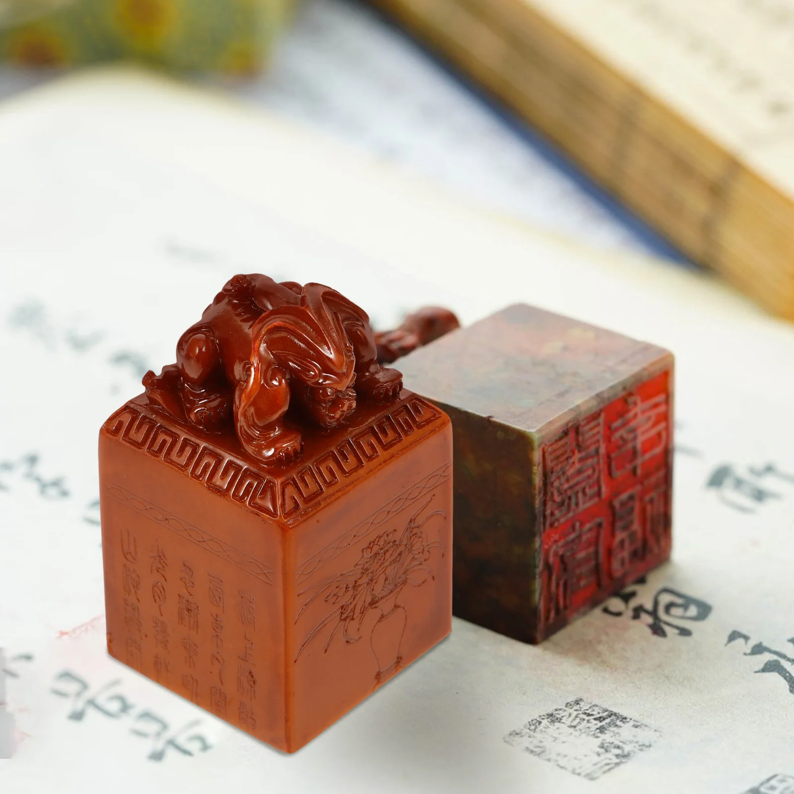 

Tone Stamps Stone Name Blank Seal for Painting DIY Stamper Chinese Style Ink Pad Gravure Carving Art Crafts Gifts