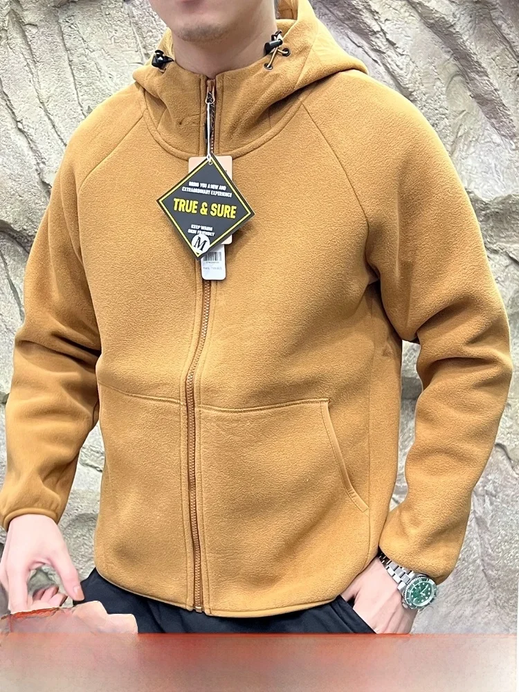 

Уличная тяжелая куртка на подкладке Fce, теплая осенне-зимняя куртка с капюшоном и застежкой-молнией, подходит для длинного пальто све