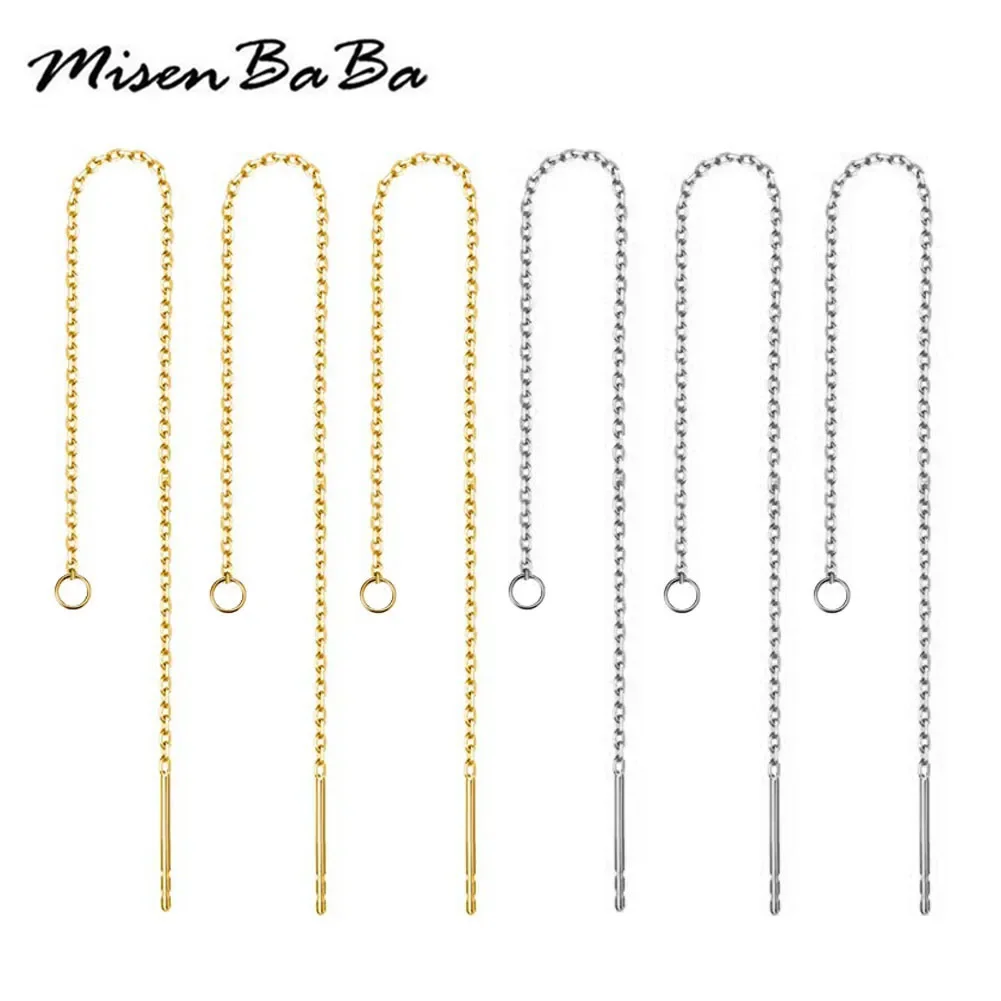 

10PCS/lot Stainless Steel Threader Chain Earrings Findings For Jewelry DIY Making Drop Earrings Tassel Chain Accessories
