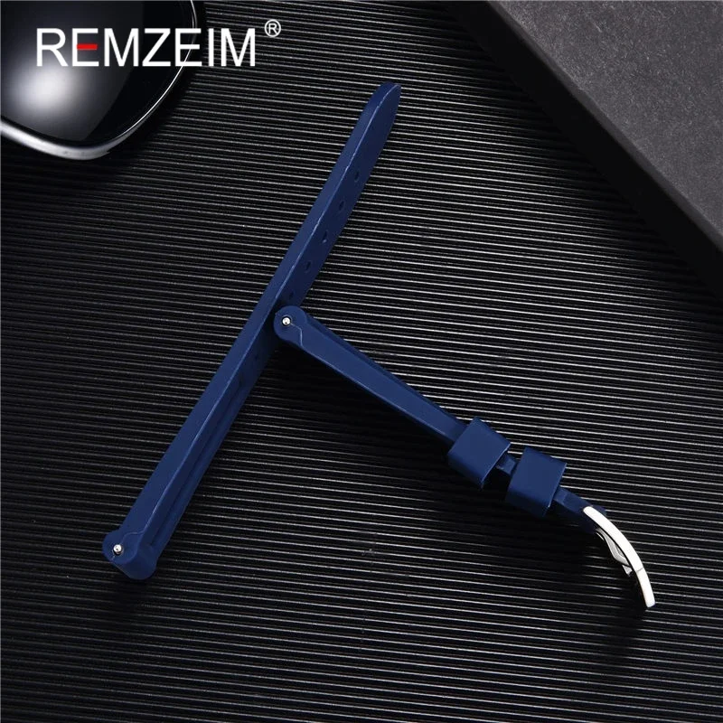 REMZEIM 22mm 24mm 26mm Rubber Silicone Watch Band High Quality Strap Brand Watchband Men Replacement Wrist Watch Accessories