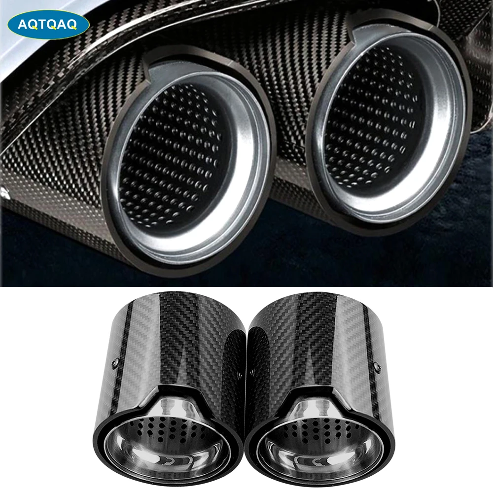 

1Pair Carbon Fiber Exhaust End Pipe Muffler Tip for BMW M2 F87 M3 F80 M4 F82 F83 M5 F10 M6 F12 F13 X5M X6M