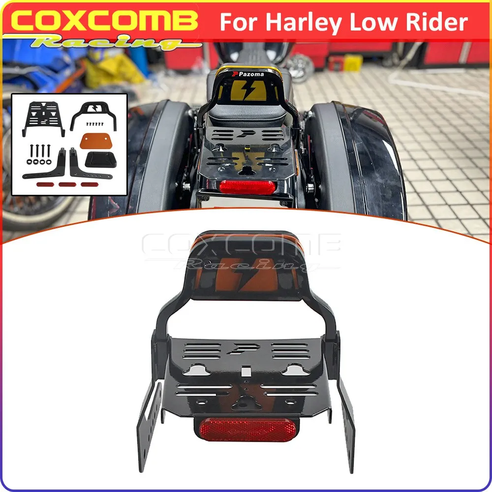 Motorcycle Rear Passenger Detachable Backrest Cargo Holder Bracket Shelf Luggage Rack For Harley Softail M8 Low Rider FXLR FXLRS