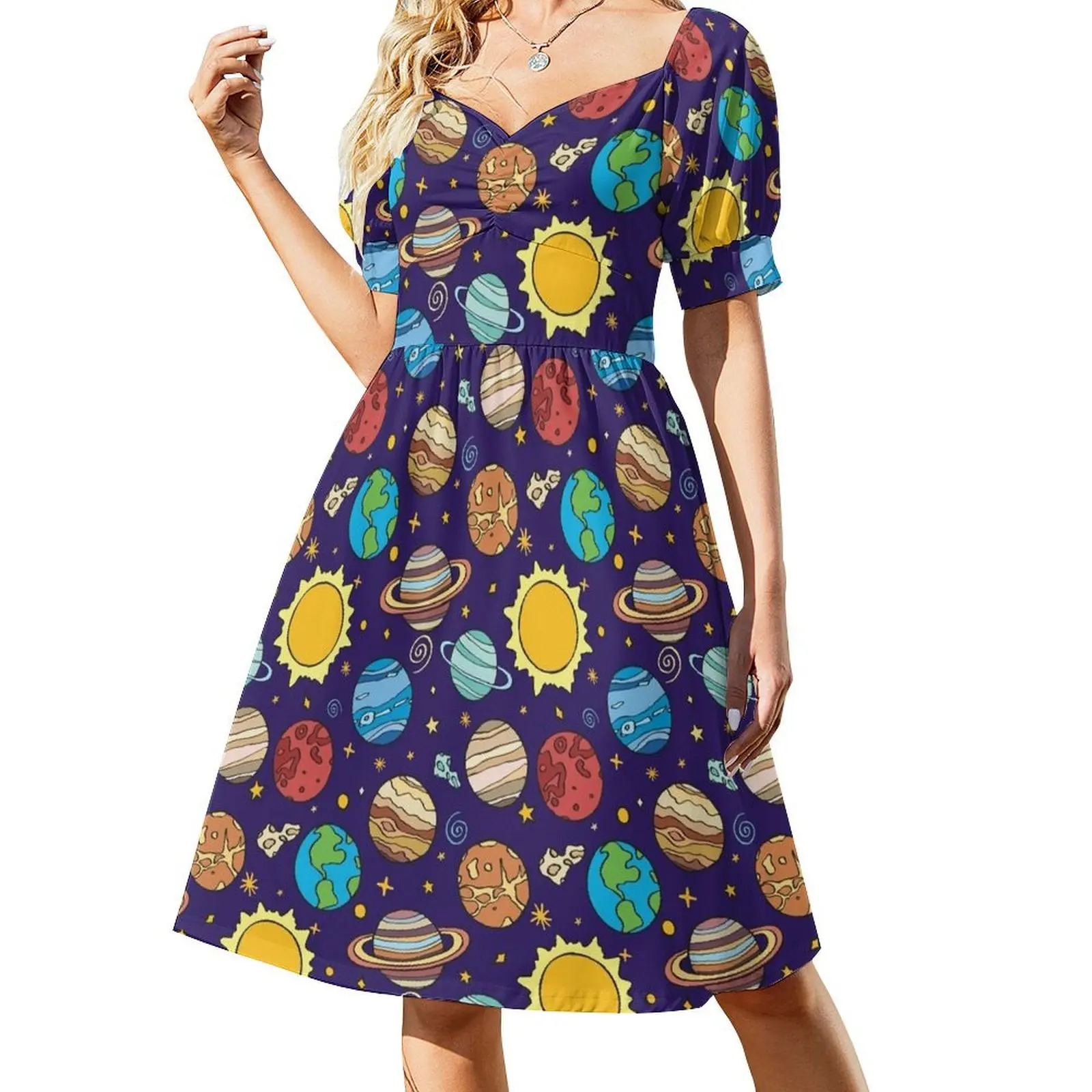 

Solar system Short Sleeved Dress long sleeve dresses elegant dress beach dresses Dress