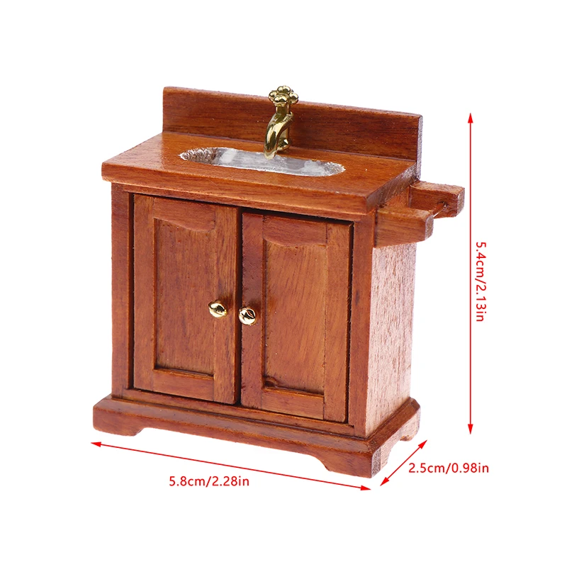 1/12 دمية محاكاة حوض غسيل خزانة دمية بالوعة الحمام زخرفة الأثاث لعبة المشهد الصغير البناء الدعامة #6