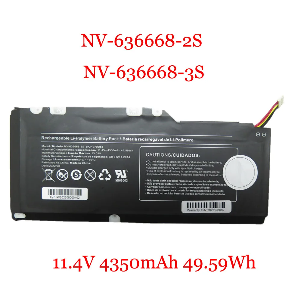 

Laptop Battery For Positivo NV-636668-2S NV-636668-3S 11.4V 4350mAh 49.59Wh 10PIN 7Lines New