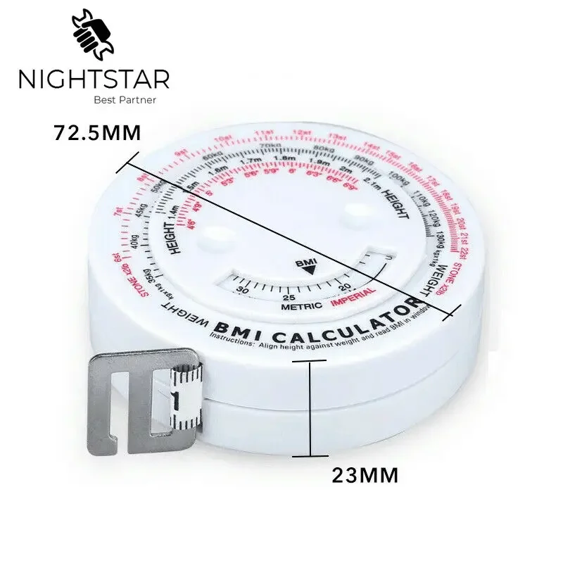 1.5m Body Retractable Tape For Diet Weight Loss Tape Measure & Calculator Keep Your Beauty Body Ruler