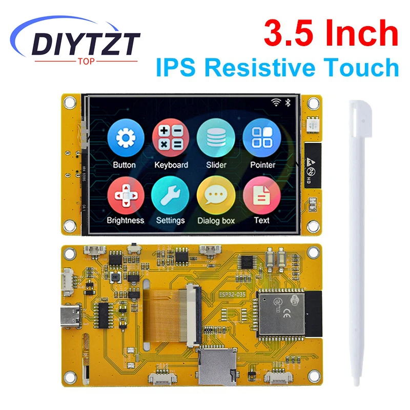 TZT ESP32 3.5 Inch LCD TFT Development board ESP32 LVGL WIFI&Bluetooth Display Module 240*320 Smart Display Screen With Touch