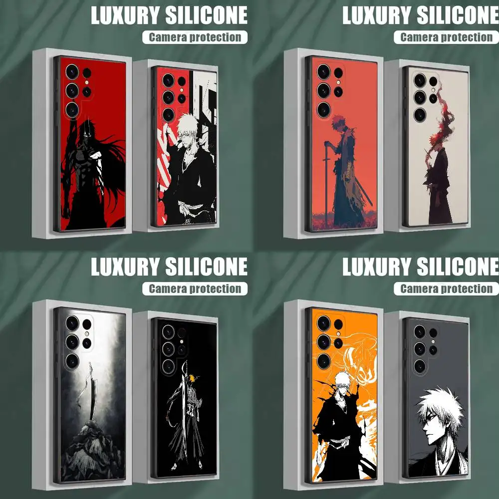 

B-Bleach I-Ichigo Kurosaki Phone Case For Samsung S25,S24,S23,S22,S21,S20,S10,Ultra,Plus,Lite,FE,Soft Silicone Black Cover