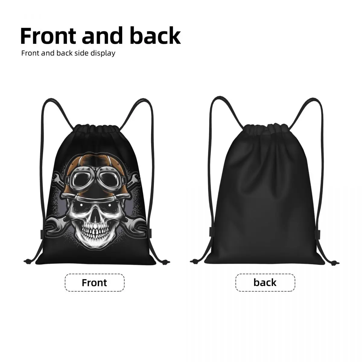 Mochila de buceo con calavera personalizada para hombre y mujer, bolso con cordón plegable para gimnasio, deportes, almacenamiento de compras