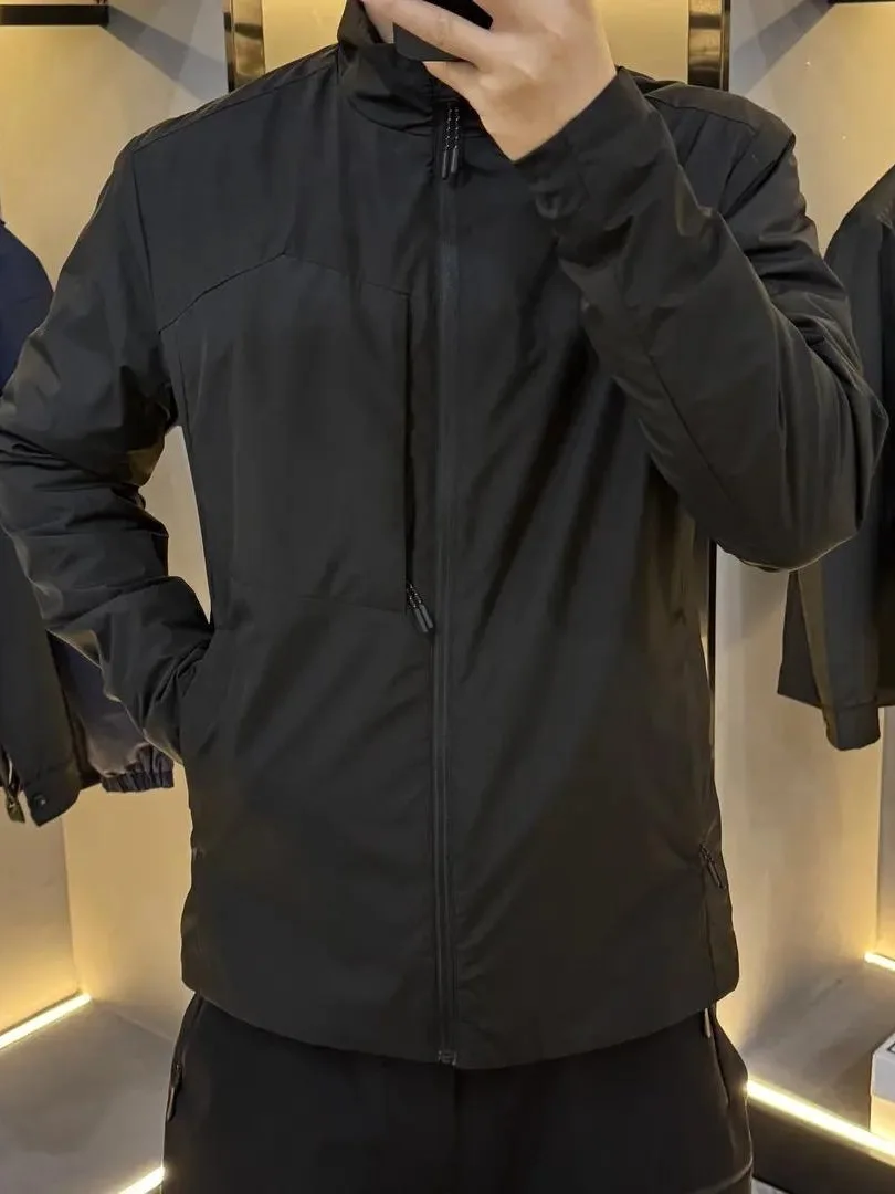 

Men's Faionable Casual Lightweight Cotton Jaet Collar Coat Autumn Winter New Arrival Ultra Slim Fit Youth Long Sve Sol...