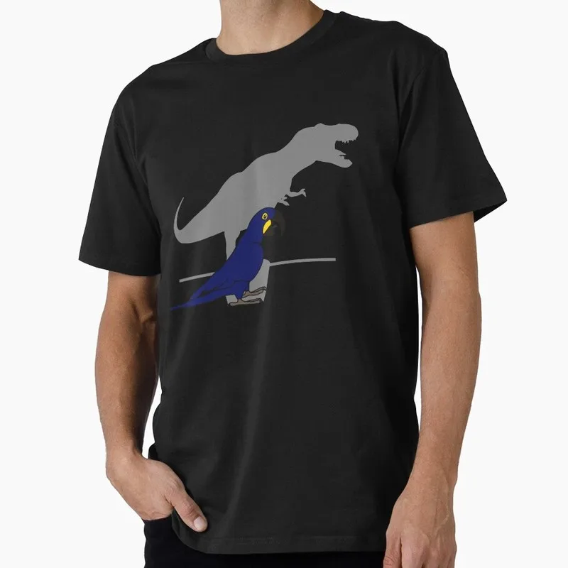 Hyacinth Indigo Macaw Funny Cockatiel Gift T-shirt Birds T-Rex Shadow Graphic Clothes All Size Tops Unisex Tee S-6XL