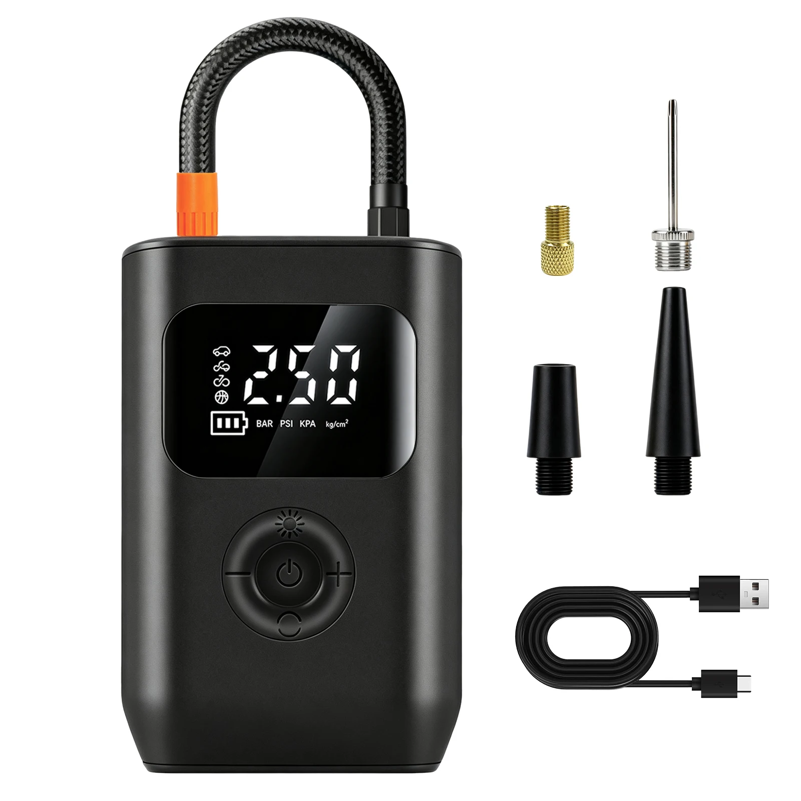 Portable 150PSI Wireless Car Tire Inflator Rechargeable Air Compressor LED Flashlight for Bicycle Motorcycle Ball