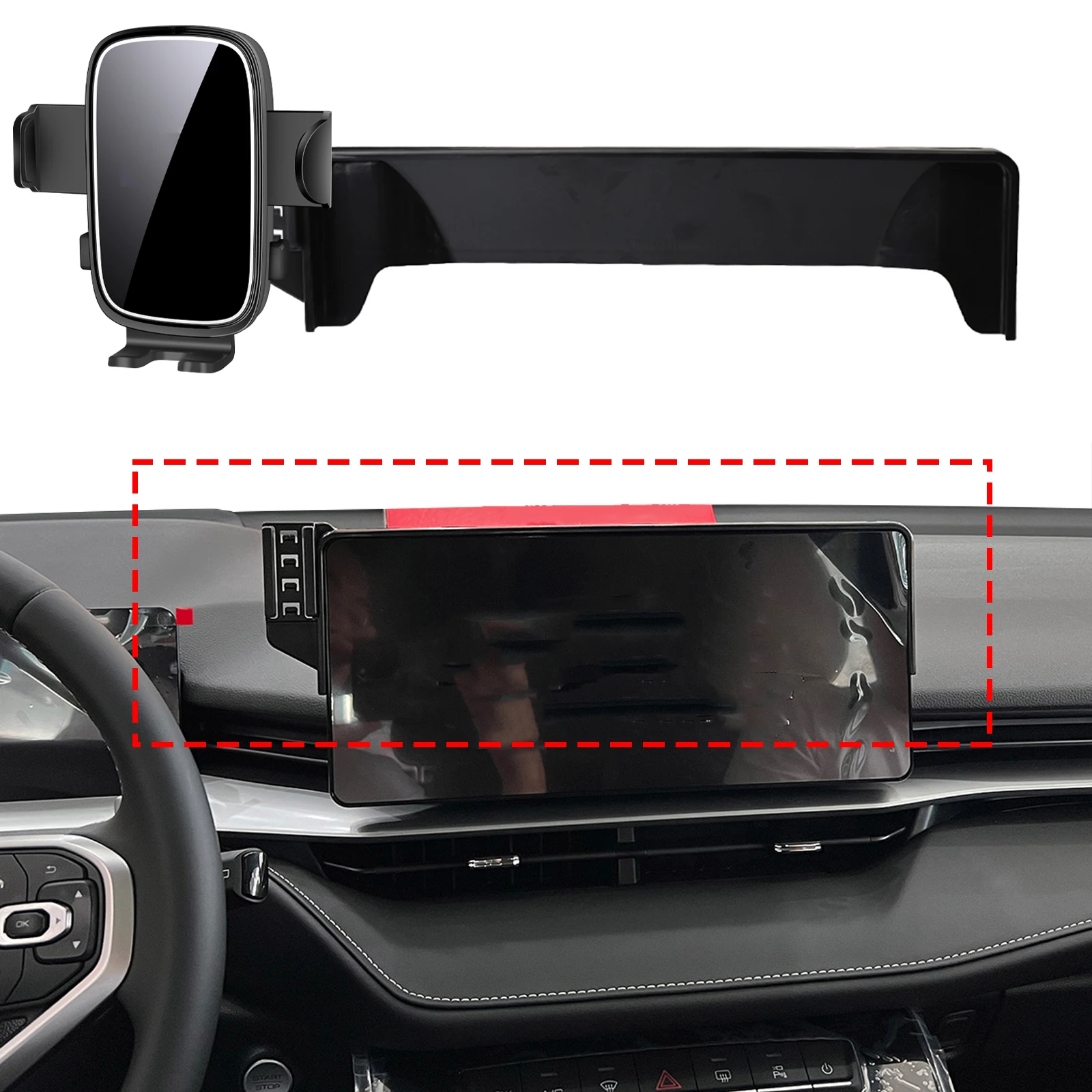 

fit for Toyota Tundra 2022 2023 2024 Custom Fit Phone Holder Mount Dashboard Screen Base No Drill Car​​ accessoires