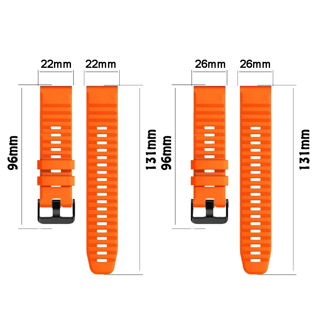 Quick Fit 22mm 26mm Silicone Wrist water proof Strap For Garmin Watch Fenix 7X 7 Solar 6x Pro/5X Plus/Tactix 8 51mm Accessories