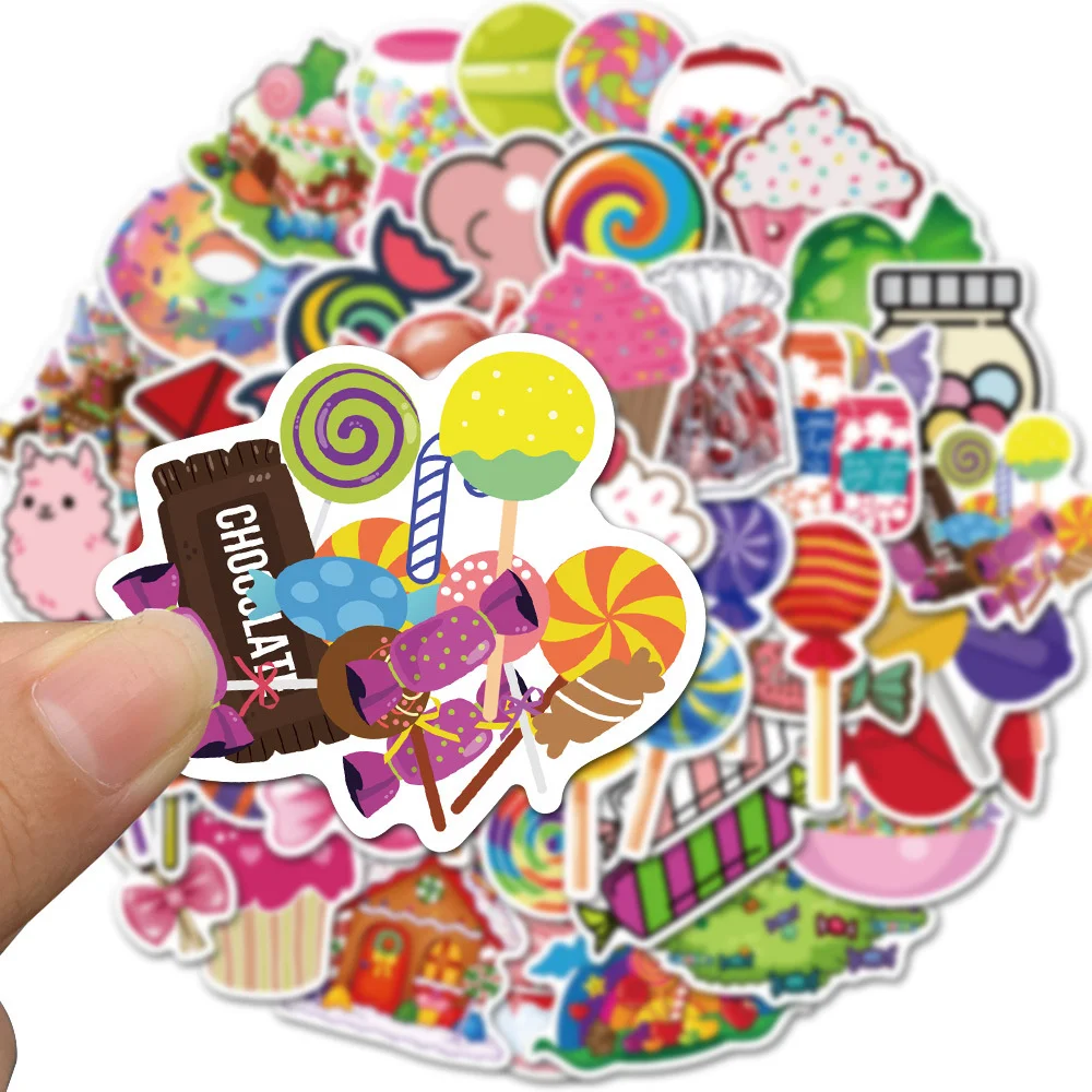 10/30/50PCS Cartoon Candy Lollipop Cute Sticker For Personality Toys Luggage Laptop iPad Skateboard Phone Sticker Wholesale