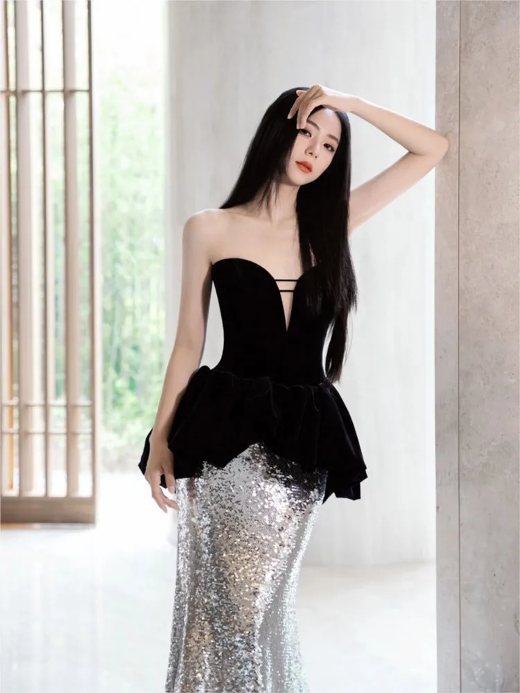 

Minimalist fishtail toasting banquet light luxury and niche design dress
