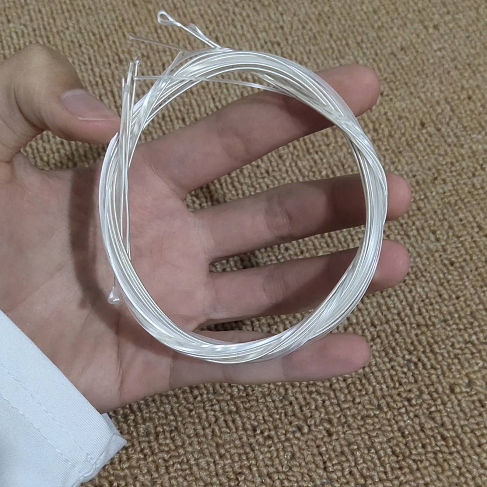 10Packs Nylon Core Silver Electroplated Classical Guitar Strings Durable Transparent Acoustic Folk Guitar Replacement Strings