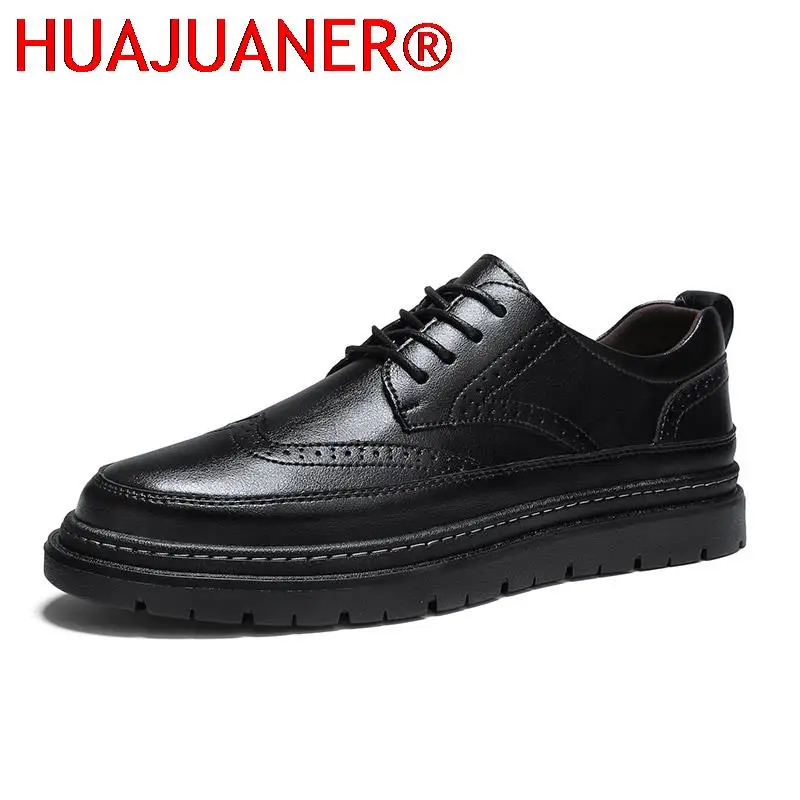 Genuine Leather Men Classic Business Formal Shoes British Style Brogue Shoes Men Oxford Dress Shoes 2026 New Casual Men's Shoes