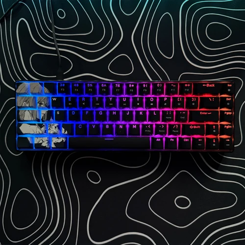 Teclado mecánico para juegos, conexión con cable USB-C ergonómica, teclado para juegos con cable retroiluminado 60% RGB, teclas PBT,