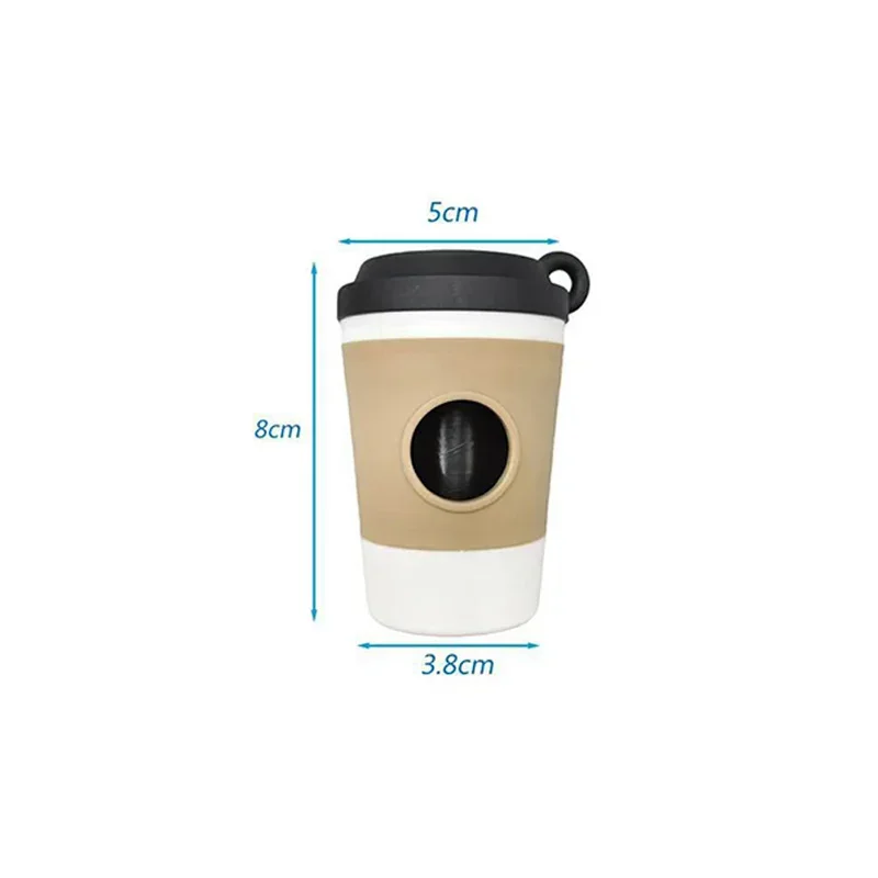 Portable Pet Poop Trash Can Dispenser Creative Coffee Cup Dog Garbage Storage Design Outdoor Dog Walking Garbage Bag Storage Box