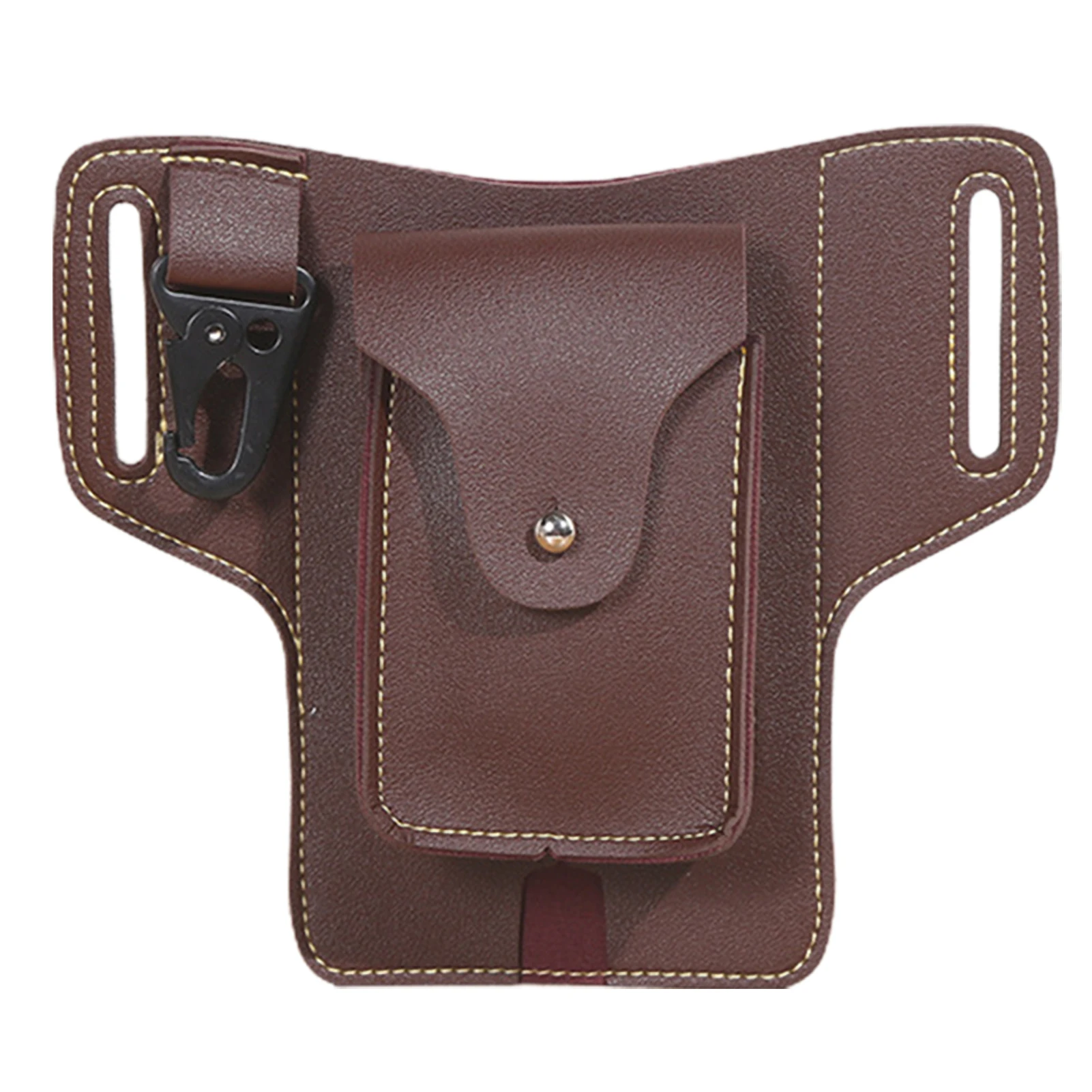 Fashion Multifunction PU Leather Waist Bag Casual Brown Mobile Phone Purse Pocket Mens Outdoor Travel Sports Belt Pouch Case