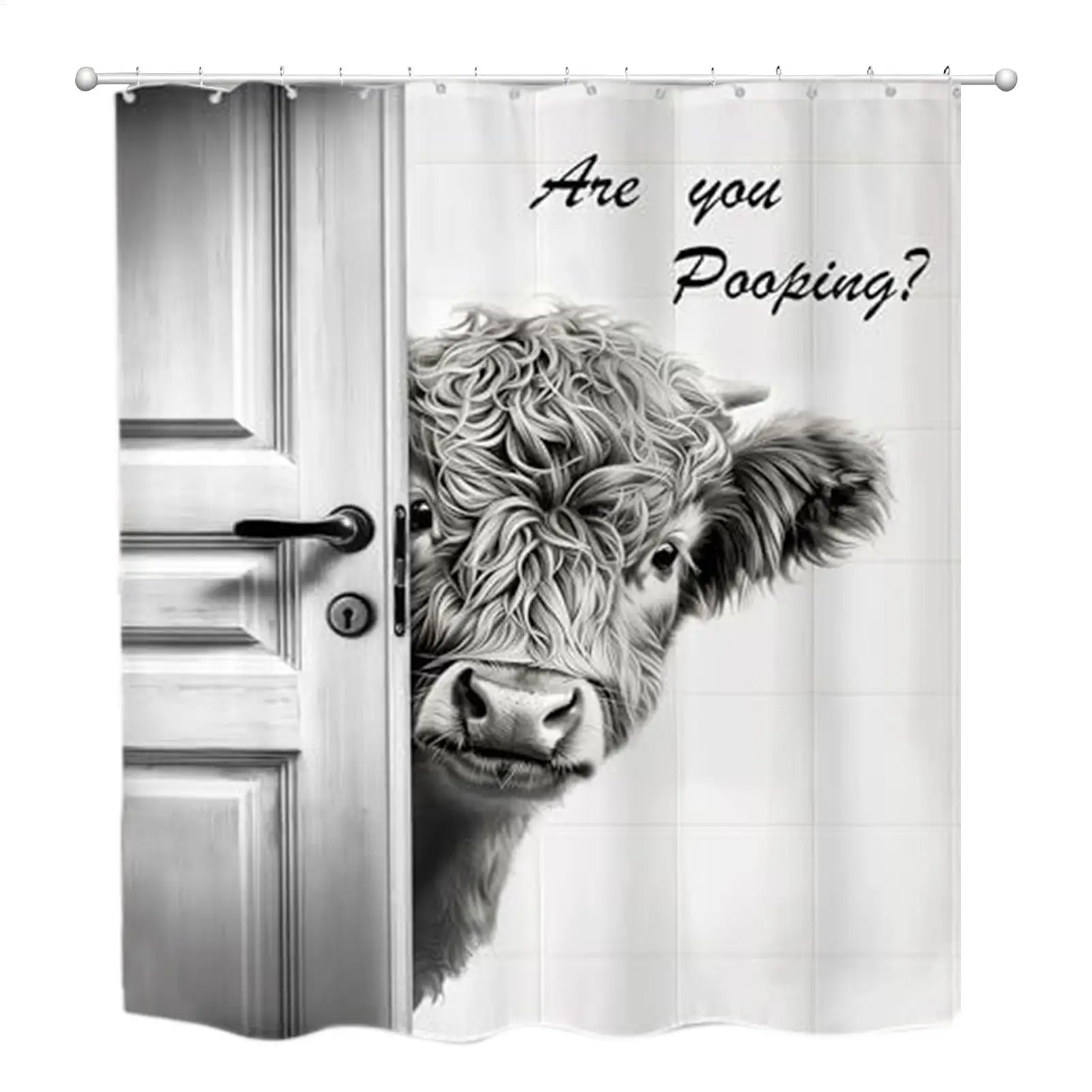 

Забавная душевая занавеска с коровьим принтом, милый декор для ванной комнаты, 70,8x70,8 дюймов, водонепроницаемая душевая занавеска для ванной с крючками