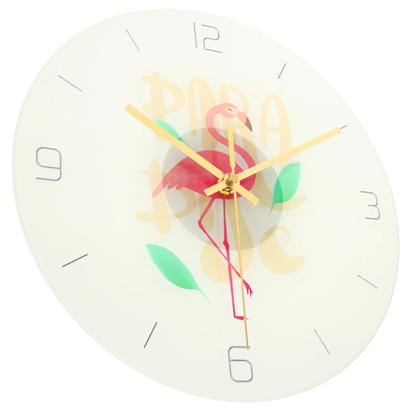 

Wooden Wall Clock Flamingo Pattern European Style Creative Silent Decorative Round Hanging Clock for Bedroom Living Room Study