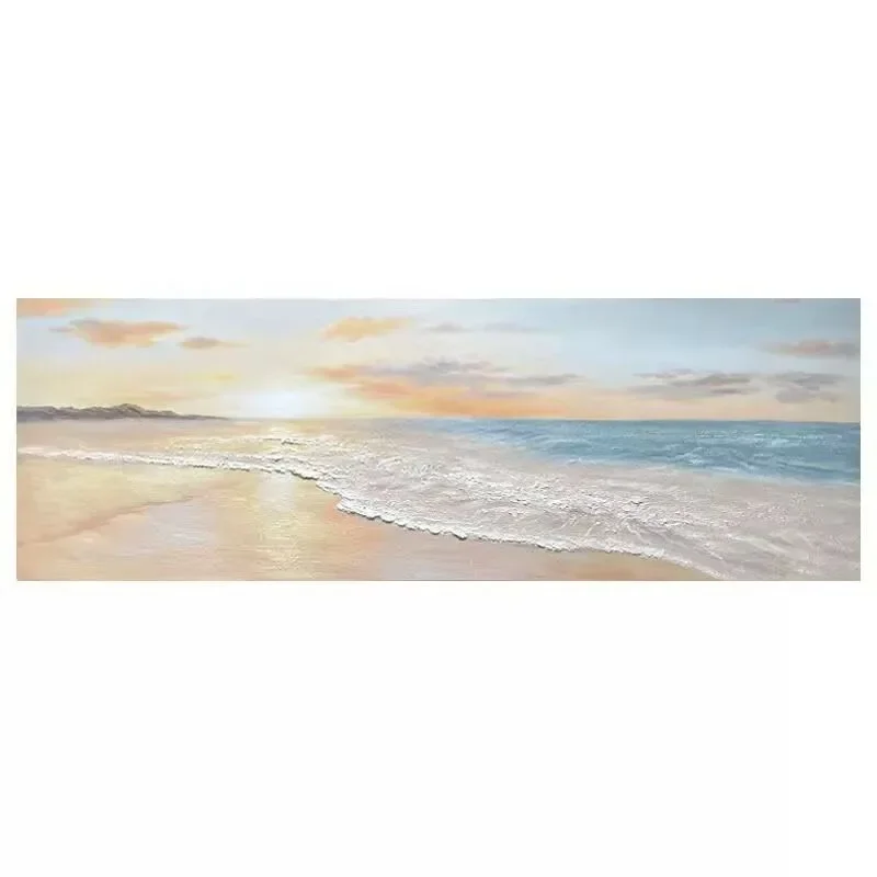 

Handmade oil sunrise sea view living room background wall decorative painting banner bedroom bedside painting high-end
