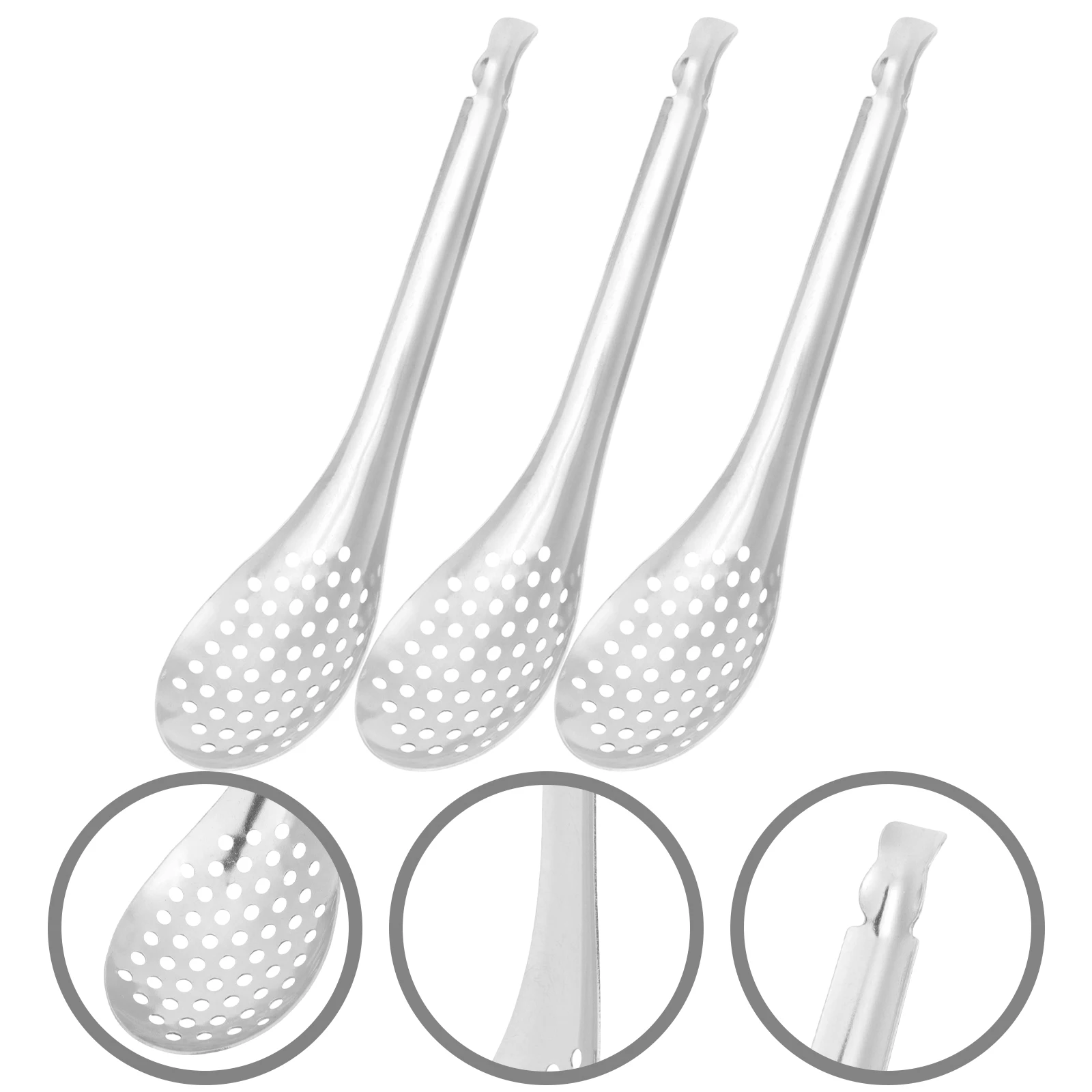 

Stainless Steel Slotted Spoon Caviar Kitchen Gadgets Cooking Press Filter Rustproof Ergonomic Design Dishwasher for Food