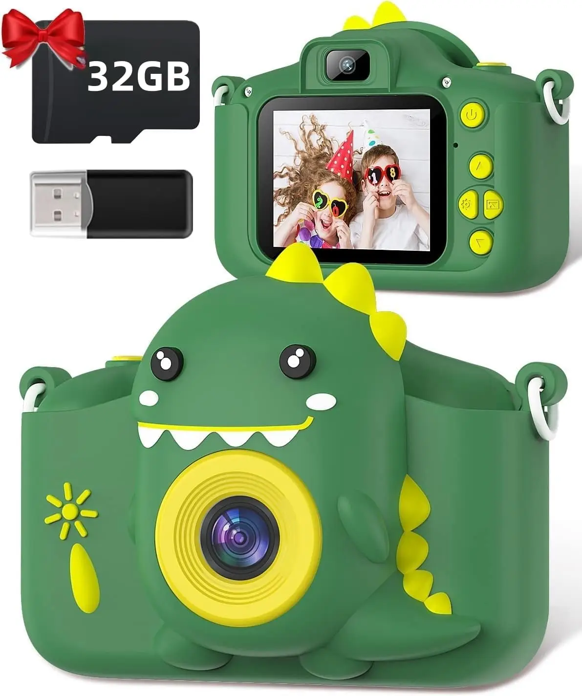 Kids Camera, 1080P HD Digital Camera with 32G Memory Card, 2.0" Selfie Children's Camera for 3-12 Years Birthday Gifts