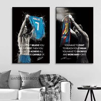 Football Soccer Star Messi Ronaldo Poster Motivational Quotes Decorative Paintings Canvas Wall Art Pictures Bedroom Home Decor