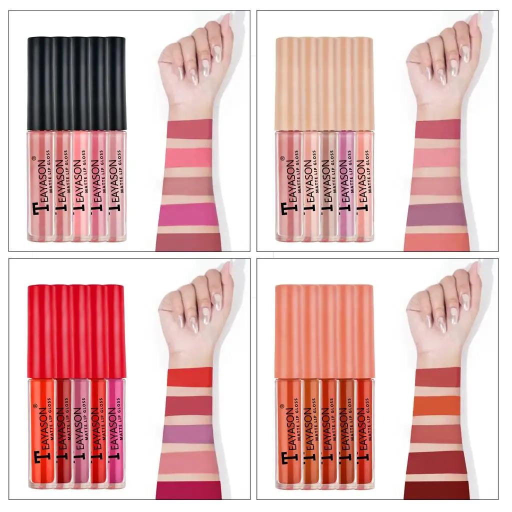 Hydrating Lip Gloss Mini Portable Matte Lipstick Non-stick Cup Waterproof Velvet Tint for Women Cosmetics