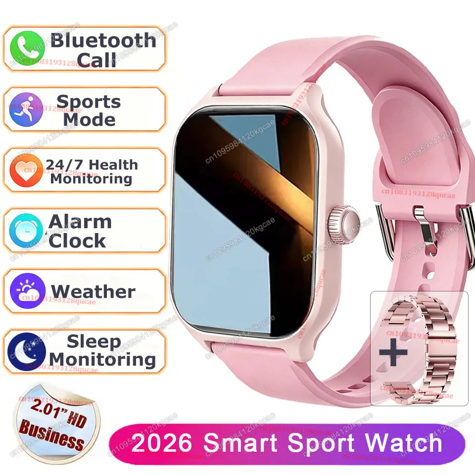 Heren Dames Smartwatch 2.01'' Waterdicht Fitness Sport Horloge Oproep Beantwoorden Slaap Sport Stappenteller Informatie Meldingen Smartwatch Ht30